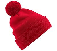Beechfield - Organic Cotton Snowstar Beanie - Stylish Ribbed Cuff - Classic Red