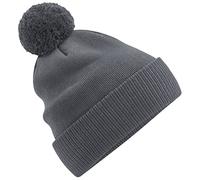 Beechfield - Organic Cotton Snowstar Beanie - Stylish Ribbed Cuff - Graphite Grey