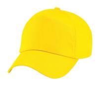Beechfield Original 5 Panel Baseball Work Cap 100% Cotton Twill Adults Unisex Yellow