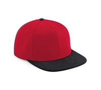 Beechfield - Original Flat Peak 6 Panel - Retro Style Snapback - Classic Red/Black