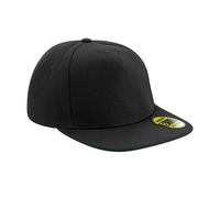 Beechfield Original Flat Peak Snapback Cap Black/Black One Size