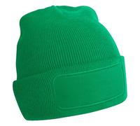 Beechfield - Original Patch Beanie Beanie with Double Layer Knit - Beanie Hat Men, Beanie Hats for Women, Winter Hat, Thermal Hat - Contains Soft Touch Acrylic Kelly Green