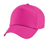 Beechfield Plain 100% Cotton Cap - Child, Boys, Fucsia, M