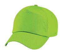 Beechfield Plain 100% Cotton Cap - Child, Boys, Lime Green, M