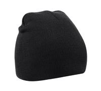 Beechfield Plain Basic Knitted Winter Beanie Hat in Black Beechfield Black One Size