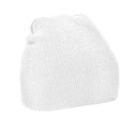 Beechfield Plain Basic Knitted Winter Beanie Hat in White Beechfield White One Size