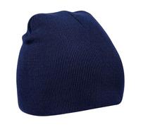 Beechfield Plain Basic Knitted Winter Beanie Hat (One Size) (Oxford Navy)