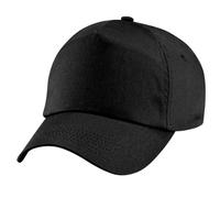 Beechfield - Plain Cap 100% Cotton - Child, baby, Black, One Size