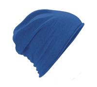 Beechfield Plain Jersey Beanie Hat in Blue Beechfield Blue One Size