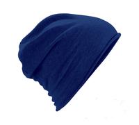 Beechfield Plain Jersey Beanie Hat in Navy Beechfield Navy One Size