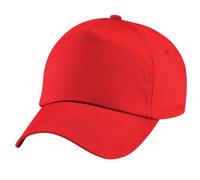 Beechfield Plain Unisex Junior Original 5 Panel Baseball Cap (One Size) (Bright Red)