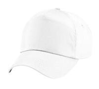 Beechfield Plain Unisex Junior Original 5 Panel Baseball Cap (One Size) (White)