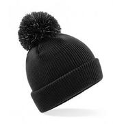 Beechfield Reflective Bobble Beanie in Black Beechfield Black One Size