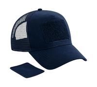 Beechfield - Removable Patch Snapback Trucker - Baseball, All-Round, Sun Hat, Mens, Womens, Unisex, 5 Panel, Running Accessories - 100% Polyester and 100% Cotton French Navy