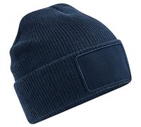 Beechfield Removable Patch Thinsuate Beanie One Size French Navy