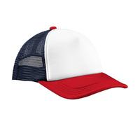 Beechfield - Retro 5 Panel Trucker - Baseball, Running Hat, All-Round, Sun Hat, Mens, Womens, Unisex, 5 Panel, Running Accessories - 100% Polyester Mesh Navy/Red