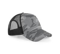 Beechfield Retro Camouflage Snapback Trucker Cap (Pack of 2) (One Size) (Arctic Camo)