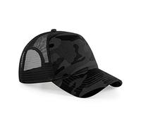 Beechfield Retro Camouflage Snapback Trucker Cap (Pack of 2) (One Size) (Midnight Camo)