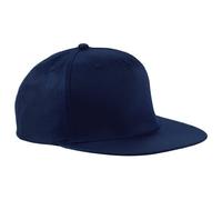 Beechfield Retro Rapper Snapback Cap French Navy One Size 100% Cotton Twill 5 Panel Flat Peak Adjustable