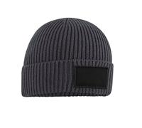 Beechfield Fashion Patch Beanie One Size Graphite Grey/Black