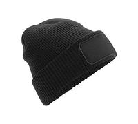 Beechfield - Ribbed Knit - Thinsulate™ Patch Beanie - Black
