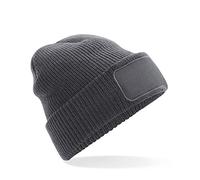 Beechfield - Ribbed Knit - Thinsulate™ Patch Beanie Graphite Grey
