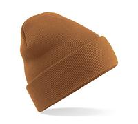 Beechfield Skater Style Turn-up Beanie Hat Cuffed Style Soft-Touch Unisex 46 Colours (Caramel)