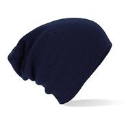 Beechfield - Slouch Beanie - Elegant Design - Soft Ribbed Knit - French Navy