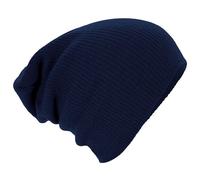 Beechfield - Slouch Beanie - Elegant Design - Soft Ribbed Knit - French Navy