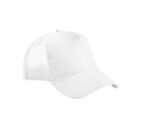 Beechfield Snapback Trucker Cap in White Beechfield White One Size