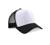 Beechfield Snapback Trucker Cap (One Size) Black and White One size.