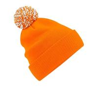 Beechfield - Snowstar Beanie - Ribbed Cuff - Elegant Design - Orange/White