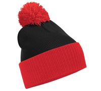 Beechfield Snowstar Duo Two-Tone Winter Beanie Hat in Black Beechfield Black One Size