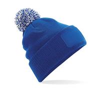 Beechfield Snowstar Patch Beanie One Size Bright Royal/off White