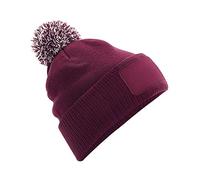 Beechfield - Snowstar® Patch Beanie - Elegant Design - Burgundy/Off White