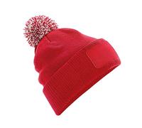 Beechfield - Snowstar® Patch Beanie - Elegant Design - Classic Red/Off White