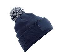 Beechfield - Snowstar® Patch Beanie - Elegant Design - French Navy/Light Grey