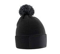 Beechfield Snowstar Patch Beanie in Black Beechfield Black One Size