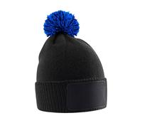 Beechfield Snowstar Patch Beanie in Black Beechfield Black One Size
