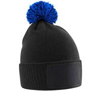 Beechfield Snowstar Patch Beanie in Black Beechfield Black One Size
