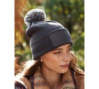 Beechfield Snowstar® Patch Beanie | Unisex | Pom-Pom | Soft Touch | 8 Colours | One Size