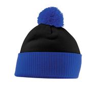 Beechfield Snowstar Two Tone Beanie in Jet Black Beechfield Jet Black One Size