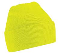 Beechfield Soft Feel Knitted Winter Hat (One Size) (Fluorescent Yellow)