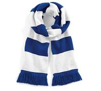 Beechfield Stadium Scarf – Stylish Accessory for Keeping Warm – Bright Royal/White