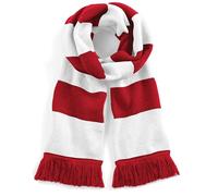 Beechfield Stadium Scarf - Stylish Accessory for Keeping Warm - Classic Red/White