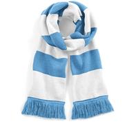 Beechfield Stadium Scarf - Stylish Accessory for Keeping Warm - Sky Blue/White
