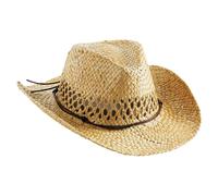 Beechfield Straw cowboy hat B735 - Unisex, 100% Natural Straw, Handmade