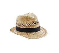Beechfield - Straw Summer Trilby hat - Natural S/M