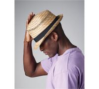 Beechfield Straw Summer Trilby | Unisex | Handmade | Natural Straw | S-XL