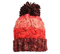 Beechfield - Stylish Cuffed Design - Corkscrew Pom Pom Beanie - Cherry Sherbet